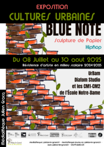 Affiche résidence artiste Blue Note école publique plélan le grand